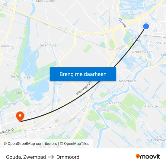 Gouda, Zwembad to Ommoord map
