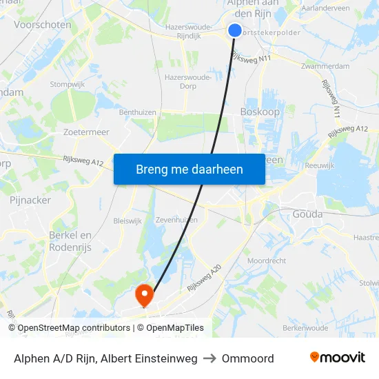 Alphen A/D Rijn, Albert Einsteinweg to Ommoord map