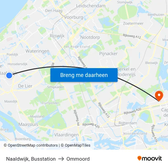 Naaldwijk, Busstation to Ommoord map