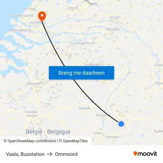 Vaals, Busstation to Ommoord map