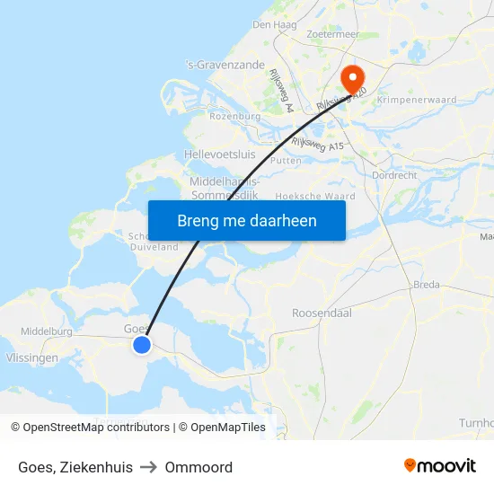Goes, Ziekenhuis to Ommoord map