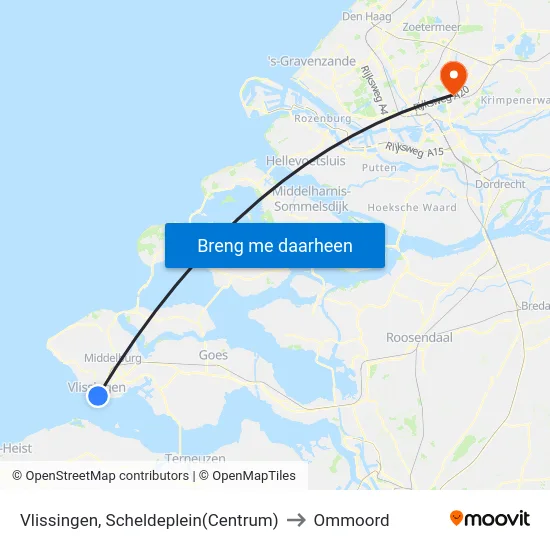 Vlissingen, Scheldeplein(Centrum) to Ommoord map