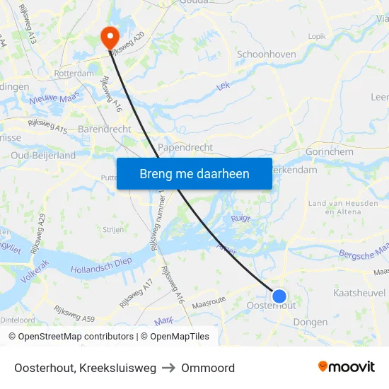 Oosterhout, Kreeksluisweg to Ommoord map