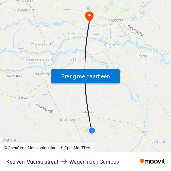 Keelven, Vaarselstraat to Wageningen Campus map