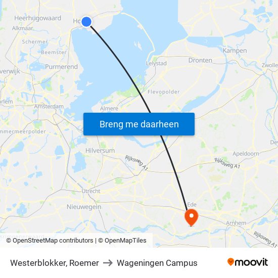 Westerblokker, Roemer to Wageningen Campus map