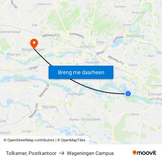 Tolkamer, Postkantoor to Wageningen Campus map