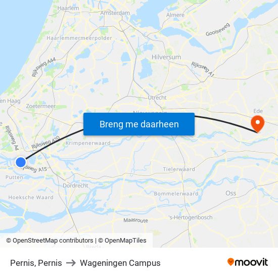 Pernis, Pernis to Wageningen Campus map