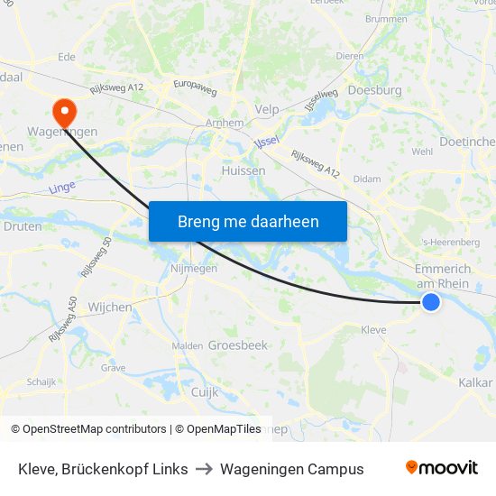 Kleve, Brückenkopf Links to Wageningen Campus map