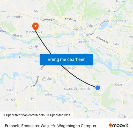 Frasselt, Frasselter Weg to Wageningen Campus map