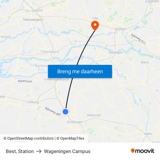 Best, Station to Wageningen Campus map