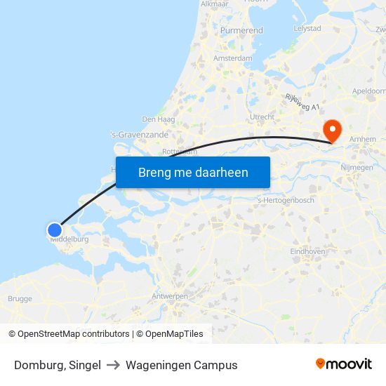 Domburg, Singel to Wageningen Campus map
