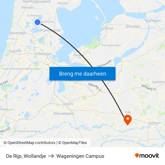 De Rijp, Wollandje to Wageningen Campus map