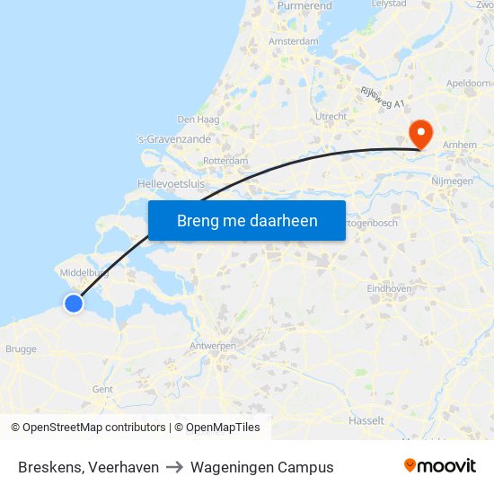 Breskens, Veerhaven to Wageningen Campus map