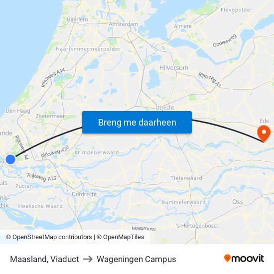 Maasland, Viaduct to Wageningen Campus map