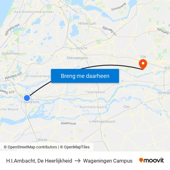 H.I.Ambacht, De Heerlijkheid to Wageningen Campus map
