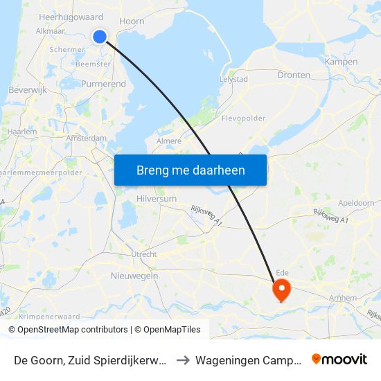 De Goorn, Zuid Spierdijkerweg to Wageningen Campus map