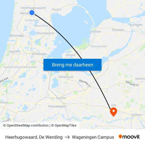 Heerhugowaard, De Wending to Wageningen Campus map