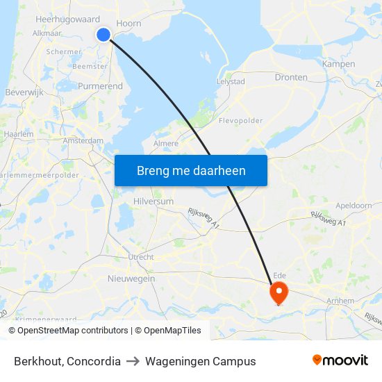 Berkhout, Concordia to Wageningen Campus map