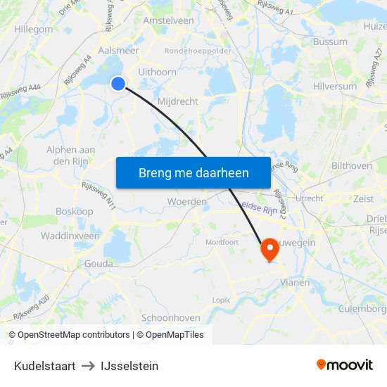 Kudelstaart to IJsselstein map