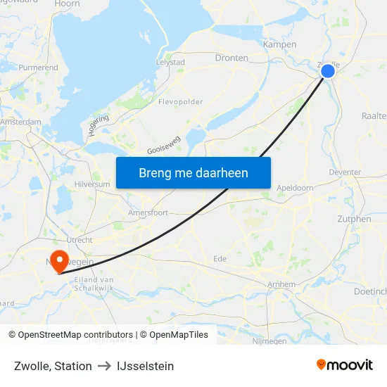 Zwolle, Station to IJsselstein map