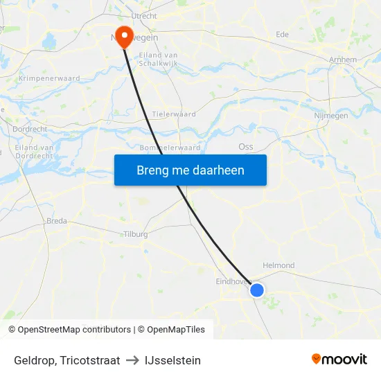 Geldrop, Tricotstraat to IJsselstein map