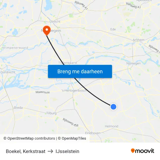 Boekel, Kerkstraat to IJsselstein map