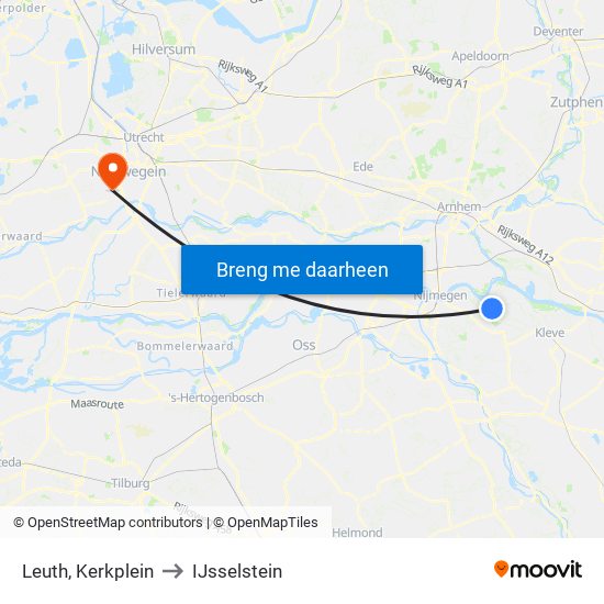 Leuth, Kerkplein to IJsselstein map