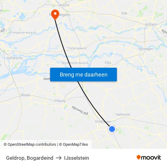 Geldrop, Bogardeind to IJsselstein map
