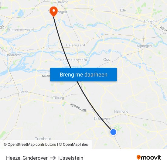 Heeze, Ginderover to IJsselstein map