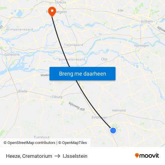 Heeze, Crematorium to IJsselstein map