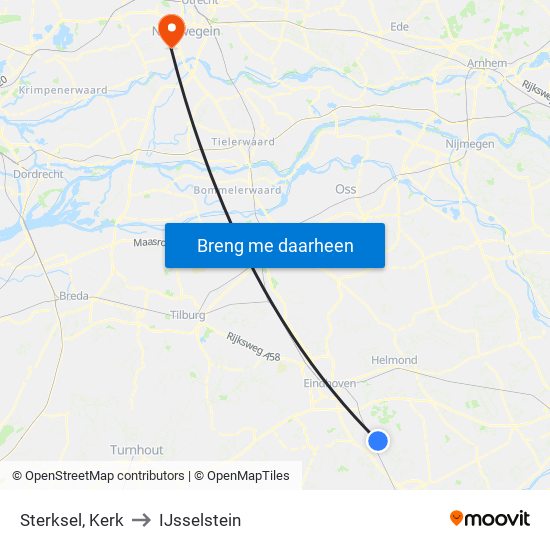 Sterksel, Kerk to IJsselstein map