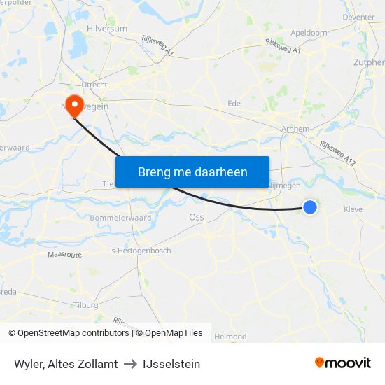 Wyler, Altes Zollamt to IJsselstein map