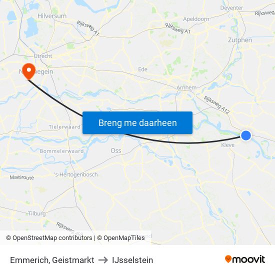 Emmerich, Geistmarkt to IJsselstein map