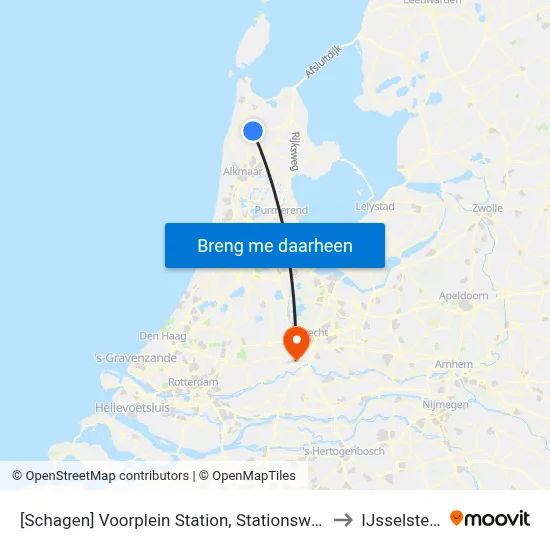 [Schagen] Voorplein Station, Stationsweg to IJsselstein map