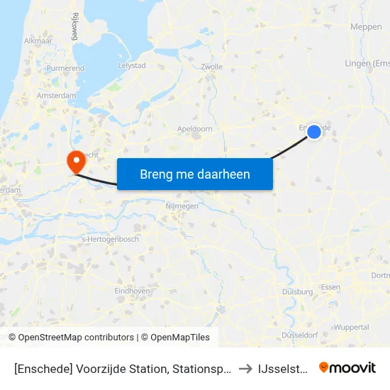 [Enschede] Voorzijde Station, Stationsplein to IJsselstein map