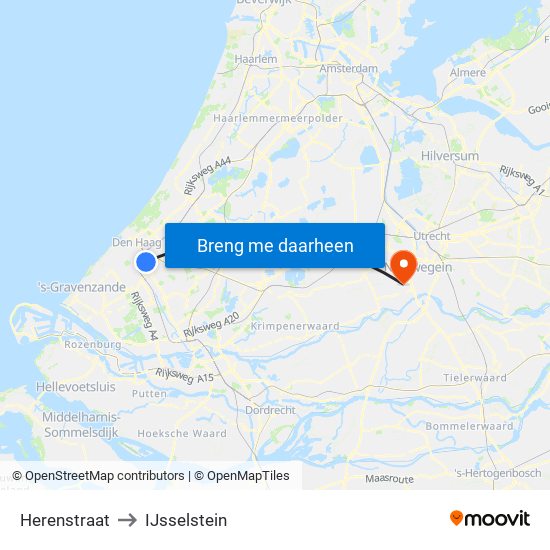 Herenstraat to IJsselstein map