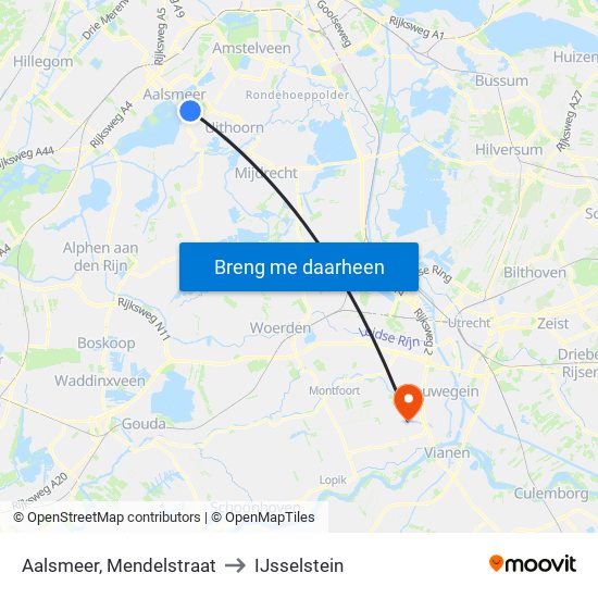 Aalsmeer, Mendelstraat to IJsselstein map