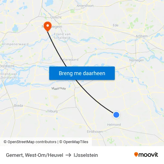 Gemert, West-Om/Heuvel to IJsselstein map
