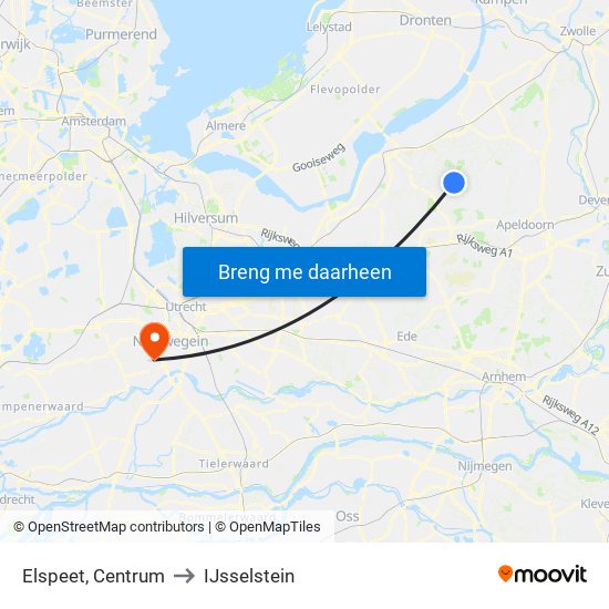 Elspeet, Centrum to IJsselstein map