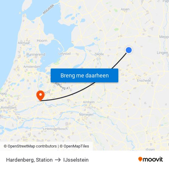 Hardenberg, Station to IJsselstein map