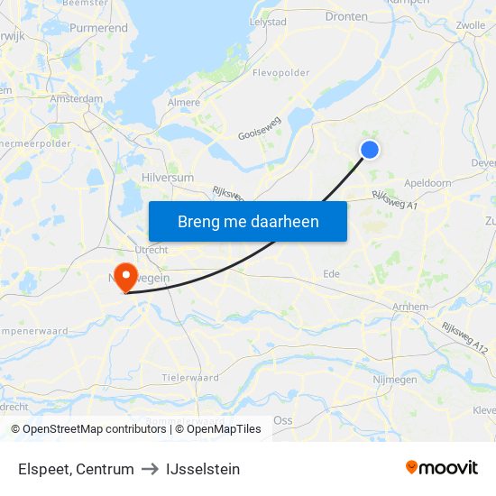 Elspeet, Centrum to IJsselstein map