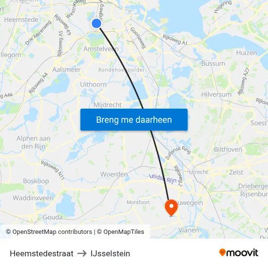 Heemstedestraat to IJsselstein map