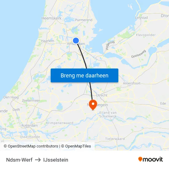 Ndsm-Werf to IJsselstein map
