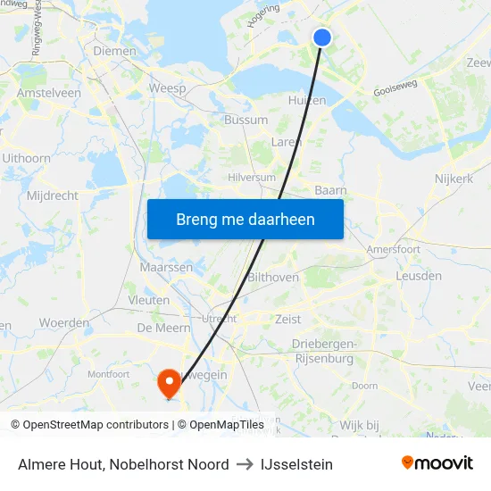 Almere Hout, Nobelhorst Noord to IJsselstein map