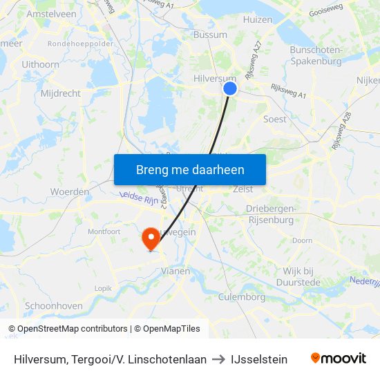 Hilversum, Tergooi/V. Linschotenlaan to IJsselstein map