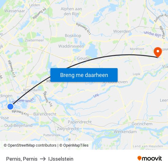 Pernis, Pernis to IJsselstein map