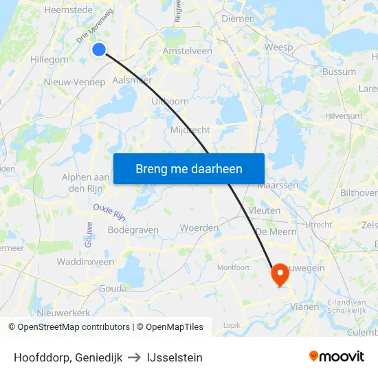 Hoofddorp, Geniedijk to IJsselstein map