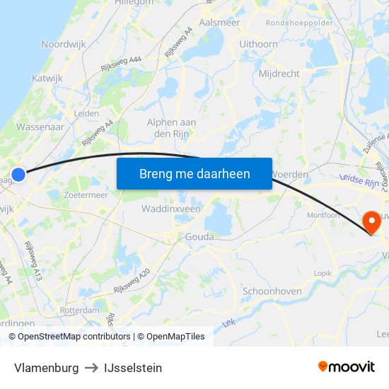 Vlamenburg to IJsselstein map