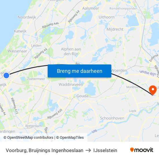 Voorburg, Bruijnings Ingenhoeslaan to IJsselstein map