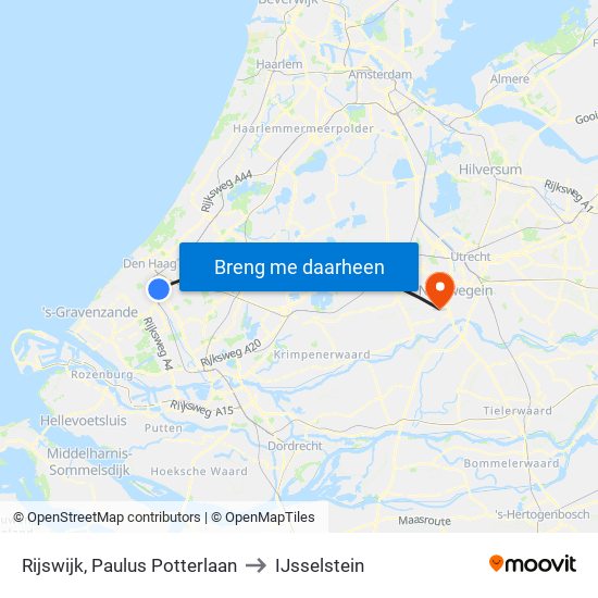 Rijswijk, Paulus Potterlaan to IJsselstein map